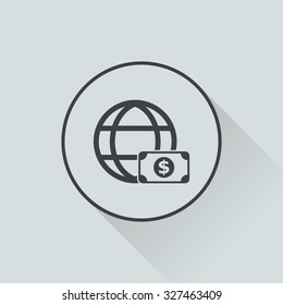 Planet money icon. 