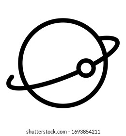 Planet moon gravity icon. Outline planet moon gravity vector icon for web design isolated on white background