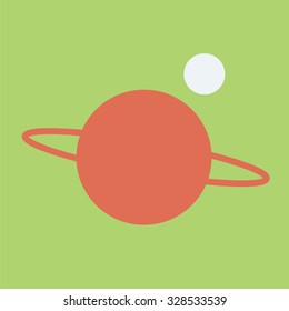 Planet and moon icon.