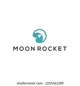 Planet Moon Rocket Logo plantilla de vector de diseño abstracto	