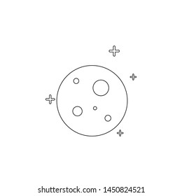 planet moon and stars icon. Element of space for mobile concept and web apps icon. Outline, thin line icon for website design and development, app development