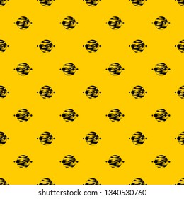 Planet and moons pattern seamless vector repeat geometric yellow for any design