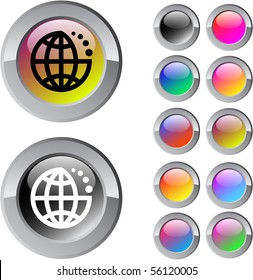 Planet multicolor glossy round web buttons.