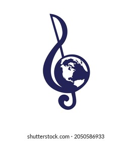 Planet Music Note Earth Logo Symbol World 