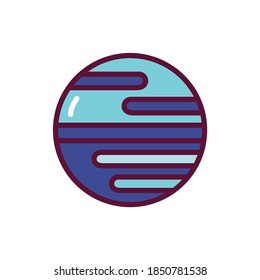 Planet neptune color line icon. Pictogram for web page, mobile app, promo.