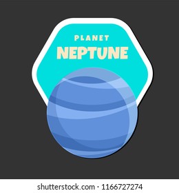 Planet Neptune Design Hexagon Frame Background Vector Image
