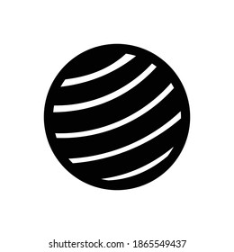 planet neptune. Glyph color style .Space science astronomy icon symbol. Vector Illustration. Black Siluet