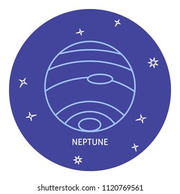 Planet Neptune icon in thin line style