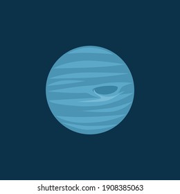 planet neptune in minimalistic flat style. vector