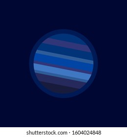 Planet Neptune in space icon. Vector flat illustration.