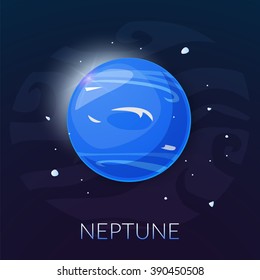 The planet Neptune, vector illustration isolated on background
