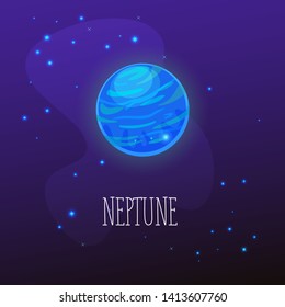 planet neptune violet star space in cosmos