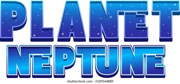 Planet Neptune word logo design illustration