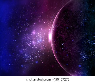 Planet In The Night Sky Space Star