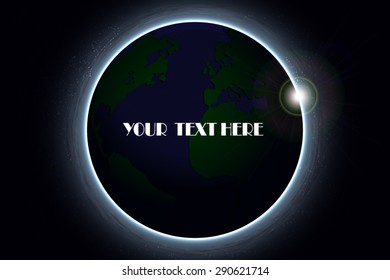 The planet on the background of the cosmos. Earth against the starry sky. Star background and our planet in vector format.