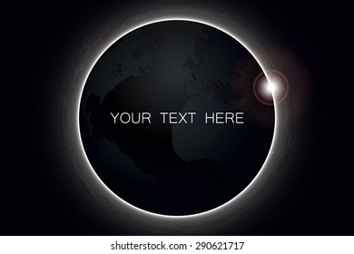 The planet on the background of the cosmos. Earth against the starry sky. Star background and our planet in vector format.