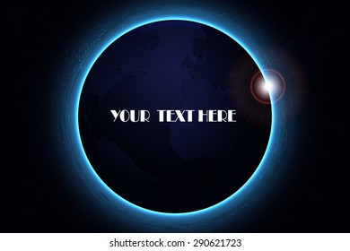 The planet on the background of the cosmos. Earth against the starry sky. Star background and our planet in vector format.