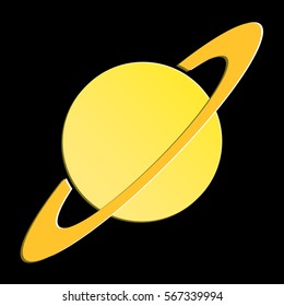Planet on black background, Planet Vector, Art, Image, Icon.