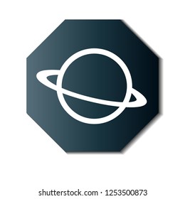 Planet on the button vector icon, eps 10