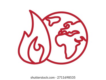 Planet On Fire Warning Illustration Climate Change