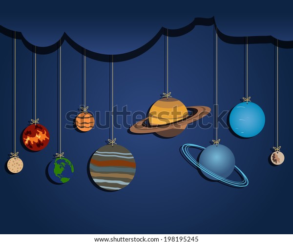 Planet On Rope Stock Vector (Royalty Free) 198195245 | Shutterstock