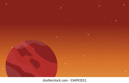 Planet on space landscape vector