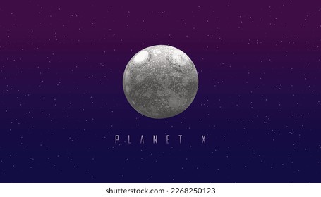 Planet on space star. MOON-like planet, Earth-type, exo-planet in outer space, alien planet in far space 3d illustration. Elements of Space