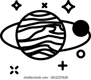 planeta con icono de órbita. aislado