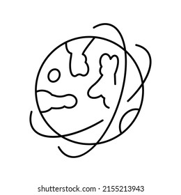 vector de icono de la línea de órbita planetaria. señal de órbita planetaria. símbolo de contorno aislado ilustración negra