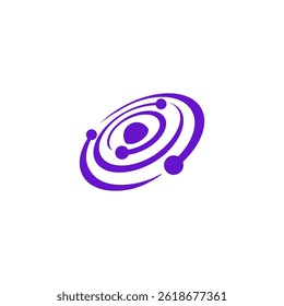 planet with an orbit logo, deep logo simple purple Galaxy Logo, Spiral, Astro, cosmic logo, Planets, galaxy planet