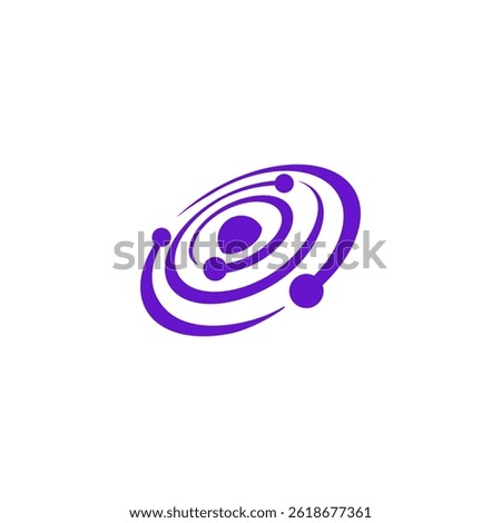 planet with an orbit logo, deep logo simple purple Galaxy Logo, Spiral, Astro, cosmic logo, Planets, galaxy planet