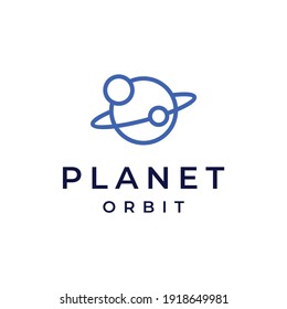 planet orbit logo vector modern simple line concepts