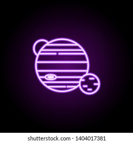 planet and orbit neon icon. Elements of Cartooning space set. Simple icon for websites, web design, mobile app, info graphics