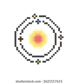 planet orbit retro pixel art
