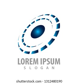 Planet orbit space logo concept design. Symbol graphic template element 