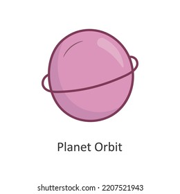 Ilustración de diseño de iconos de contorno de órbita planetaria. Símbolo de espacio en el archivo EPS 10 de fondo blanco