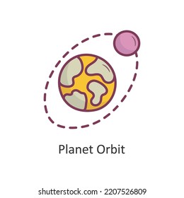 Planet Orbit Vector Filled outline Icon Design illustration. Space Symbol on White background EPS 10 File