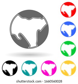 planet from outer space multi color style icon. Simple glyph, flat vector of space icons for ui and ux, website or mobile application