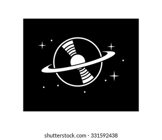 planet outer space vinyl vector logo image icon