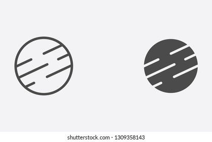 Planet outline and filled vector icon sign symbol