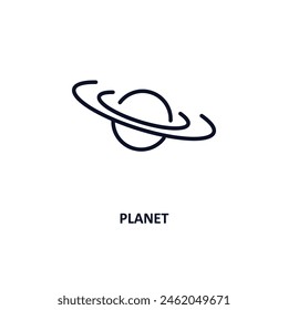 planet outline icon.  Thin line icon from astronomy collection. Editable vector isolated on white background