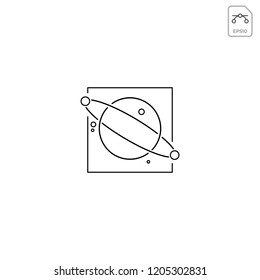 planet outline logo template vector illustration and inspiration