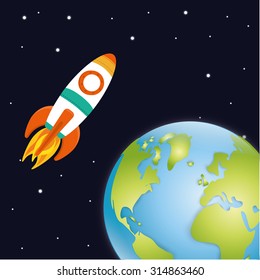 Planet  and over sky background design, vector illustration 10 eps graphic.