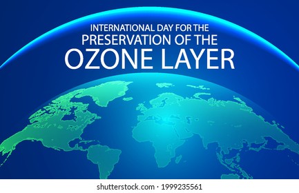 Planet to Ozone Layer Preservation International Day, vector art illustration.