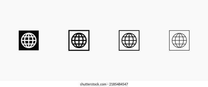Planet packaging symbol. Earth vector icon. Global delivery concept