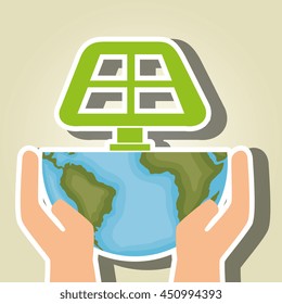 planet and panel isolated icon design, vector illustration  graphic 