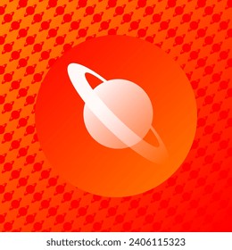 Planet Muster mit Rings - Brasilien - Planet Muster mit Ringen mit roten und orangefarbenen Farbtönen