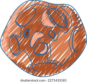 Planet pencil colour child scribble style illustration