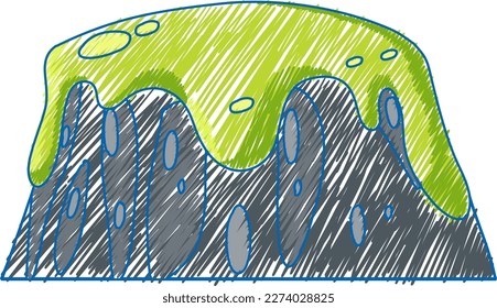 Planet pencil colour child scribble style illustration