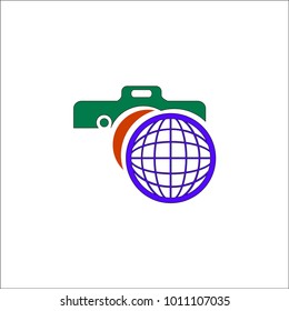 Planet photos logo vector design template